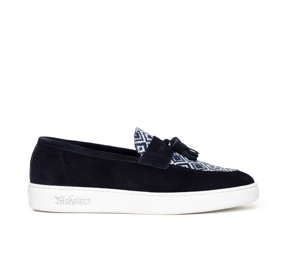 Gatsby Navy suede loafers detail