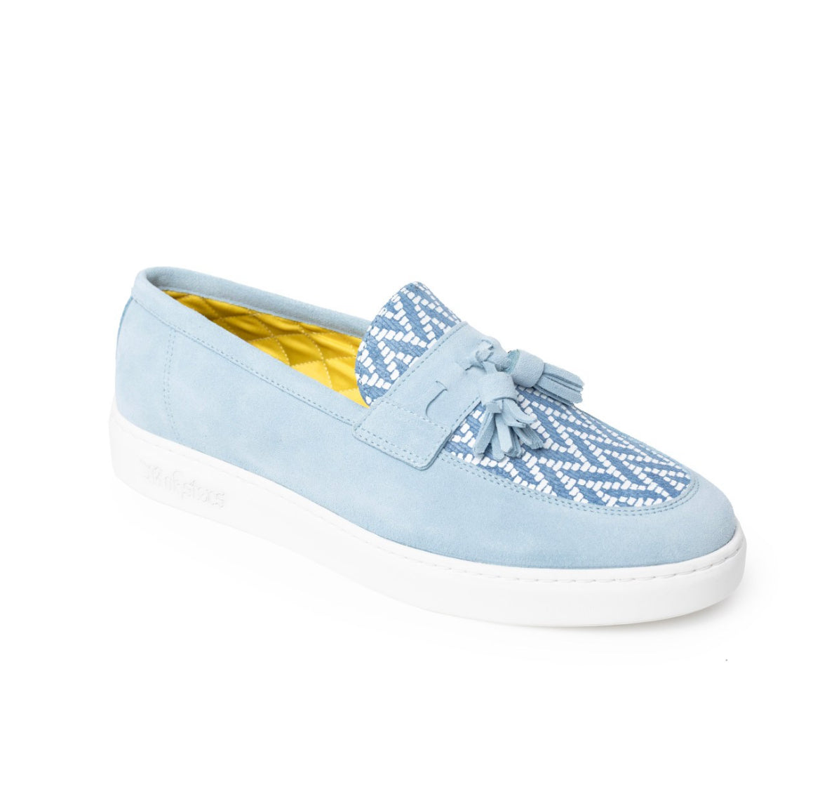Riviera Sky-blue suede loafer detail